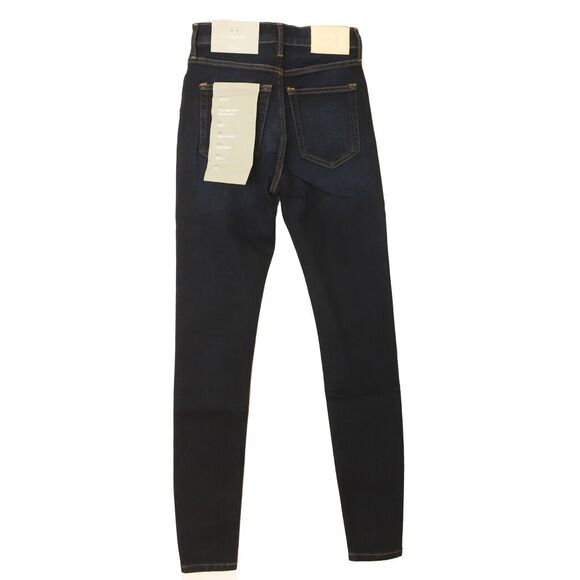 Everlane Authentic Stretch High Rise Skinny 23 T Zip Fly Deep Blue NWT B23 - Picture 3 of 6